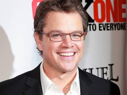 El actor estadounidense de 46 años opta por un modelo de gafas clásico. Se nota que Matt Damon, que tiene cuatro hijos, se encuentra cómodo con su imagen de padre de familia.