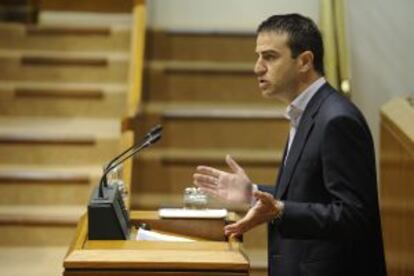 El parlamentario Gorka Maneiro, de UPyD, en su intervención en el pleno.