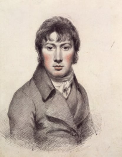 Autoretrato de John Constable (1799-1804). Pincel y tizas negra, blanca y roja.