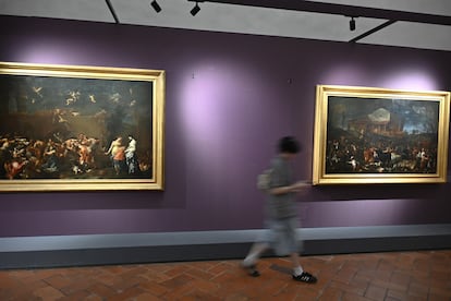 Espacio que ocupaba el retrato de Ferdinando dei Medici, obra de Anton Domenico Gabbiani, que ha sido retirado después de que un turista lo rasgase al hacerse un selfie.