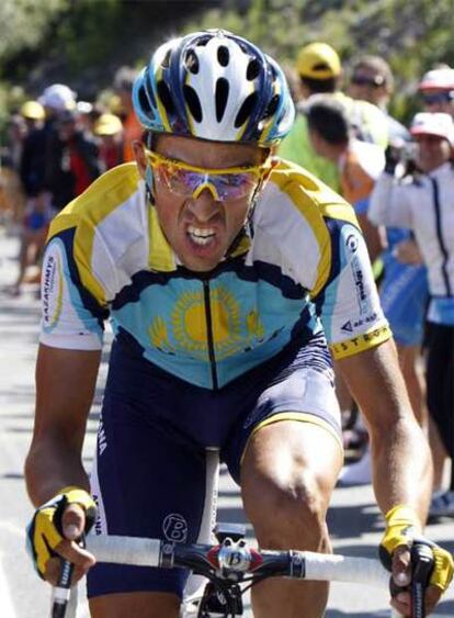Alberto Contador, durante su ataque en Arcalís en este Tour.