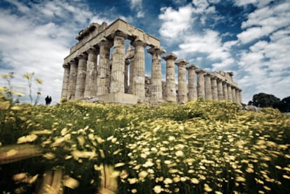 Ruinas del templo griego de Hera en Selinunte, en la provincia de Trapani (al sur de Sicilia).