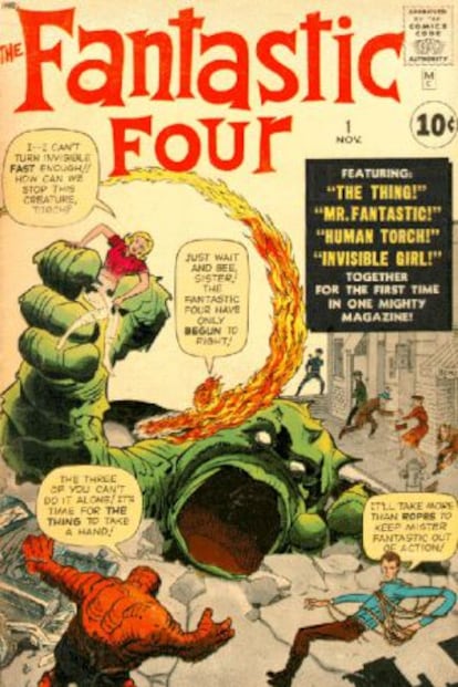 Portada de Fantastic Four 1, de Jack Kirby.