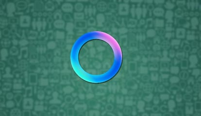Logo Meta AI con fondo de WhatsApp