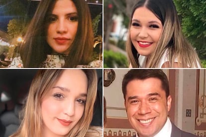 Los integrantes de la familia desaparecida:  Paola Vargas, Viviana Márquez, Daniela Márquez y José Melesio Gutiérrez.