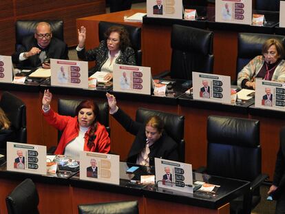 La bancada de Morena en el Senado, el 7 de febrero.