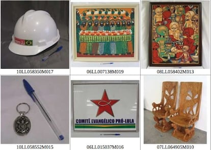 Também foram dados a Lula um capacete usado na construção civil, pinturas de artistas brasileiros e moçambicanos, além de dois tronos, feitos em madeira, presentes do ex-presidente moçambicano Armando Emílio Guebuza.