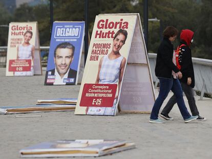 Propaganda electoral de Consejeros Constitucionales, el 26 de abril de 2023, en Santiago de Chile.