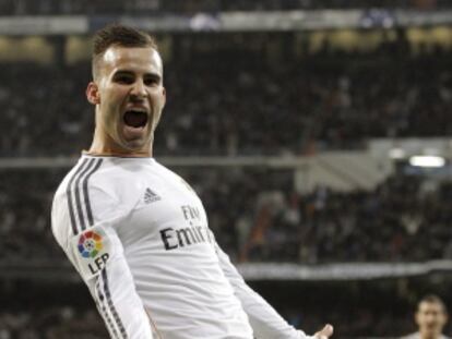 Jes&eacute; celebra su gol al Atl&eacute;tico.