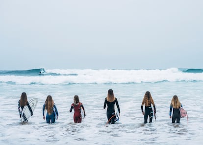 Algunas de las alumnas de la escuela Shelter, en Zarautz.