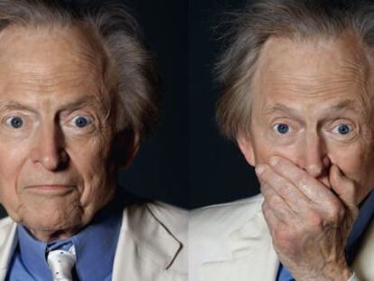 Tom Wolfe, fotografiado para ICON en Barcelona, después de pasar un rato describiéndole al fotógrafo la fragilidad del mundillo digital.