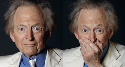 Tom Wolfe, fotografiado para ICON en Barcelona, después de pasar un rato describiéndole al fotógrafo la fragilidad del mundillo digital.