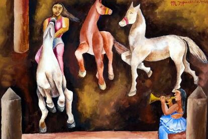 Obra`Caballo en el circo´de la artista mexicana María Izquierdo.