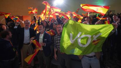 Sede de Vox tras los resultados electorales andaluces.