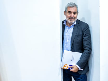 Fernando Clavijo, presidente de Canarias, este martes en Madrid.