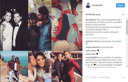 David Bisbal ha publicado este combo de fotografías junto a Rosanna Zanetti en Instagram para celebrar el día de los enamorados en Instagram.