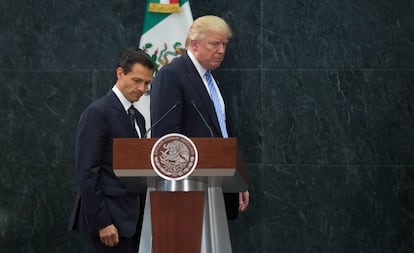 Peña Nieto y Trump el 31 de agoto de 2016 durante la polémica visita del entonces candidato a la Casa Blanca a México.