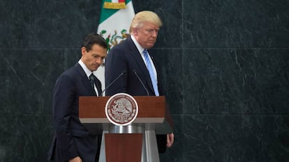 Peña Nieto y Trump el 31 de agoto de 2016 durante la polémica visita del entonces candidato a la Casa Blanca a México.