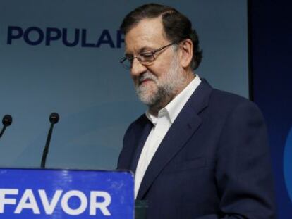 Rueda de prensa del l&iacute;der del PP, Mariano Rajoy, al t&eacute;rmino de la la reuni&oacute;n del Comit&eacute; Ejecutivo Nacional del PP.