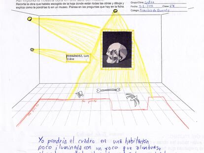 Planteamiento espacial de &#039;Le Cr&acirc;ne&#039;, obra de Luis Fern&aacute;ndez realizada por el ni&ntilde;o Iv&aacute;n S&aacute;nchez.