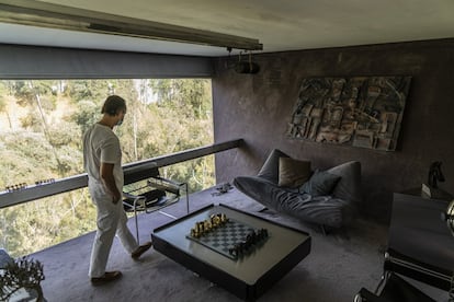 Interior del estudio del arquitecto Agustín Hernández. 