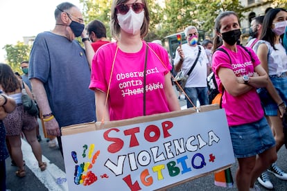 Manifestación contra la homofobia en Barcelona, el pasado julio.