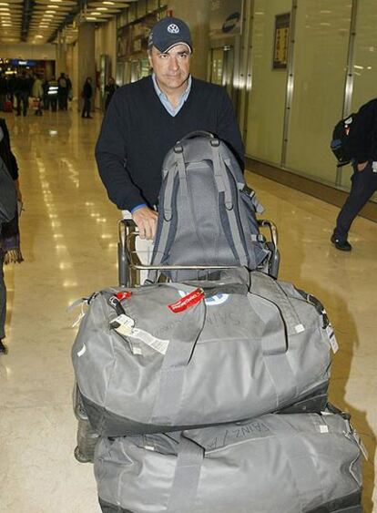 Carlos Sainz, ayer a su llegada a Madrid.