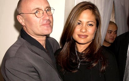 Phil Collins con Orianne cuando todavía eran una pareja feliz.