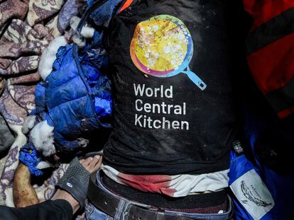 Una de las víctimas de World Central Kitchen, el martes tras el ataque israelí.