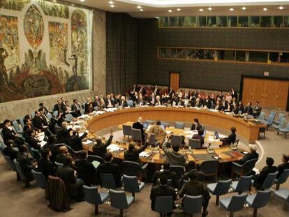 Los 15 miembros del Consejo de Seguridad, durante la votación celebrada ayer en la sede de la ONU en Nueva York.
