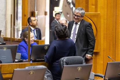 Mario Marcel, presidente del Senado, durante la sesión.