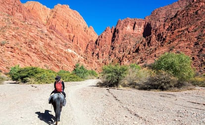 Ruta a caballo por un cañón cercano a Tupiza, al sur de Bolivia.