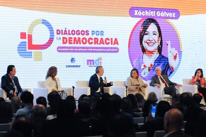Xóchitl Gálvez en un diálogo con integrantes de la Coparmex, el 19 de marzo.