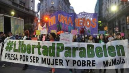 A march in Buenos Aires in 2016 calling for the release of Belén.