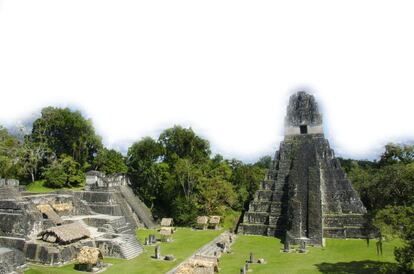 El templo del Gran Jaguar, se ubica en el parque Arqueológico Tikal, Petén Guatemala.