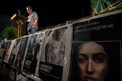 Luis García Montero, durante el acto de homenaje a su mujer, Almudena Grandes.