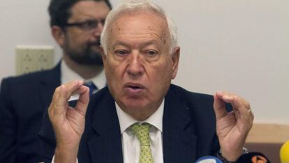 El ministro espa&ntilde;ol de Asuntos Exteriores, Jos&eacute; Manuel Garc&iacute;a-Margallo, durante una rueda de prensa en Nueva York. 