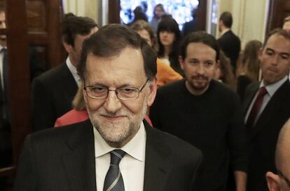 Mariano Rajoy al finalizar el Pleno. 