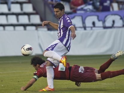 &Oacute;scar, del Valladolid, marc&oacute; un gol.
 
 