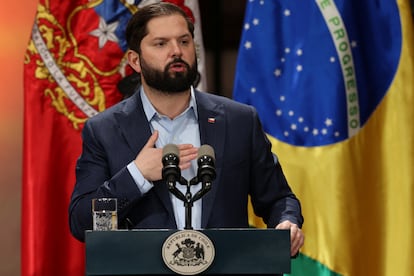 Gabriel Boric en el palacio de gobierno de La Moneda, en Santiago, Chile, el 5 de agosto de 2024.