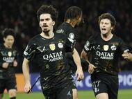 Vitinha celebra el tercer gol del PSG ante el Chelsea.