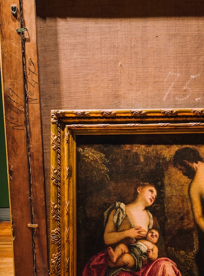 Detalle de 'La familia de Caín errante'.
