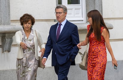 El líder del PP, Alberto Núñez Feijóo este jueves en la apertura del año judicial en el Tribunal Supremo.