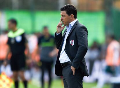 Marcelo Gallardo, durante de un duelo de River en la Superliga.