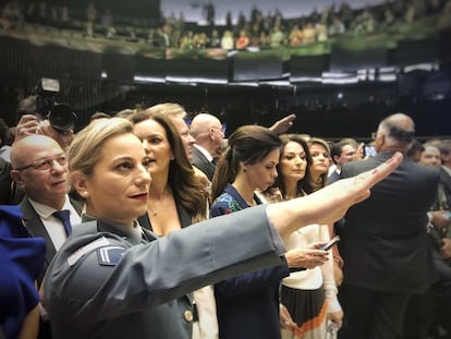 Brazilian congresswoman Katia Sastre at a session of the Chamber of Deputies.