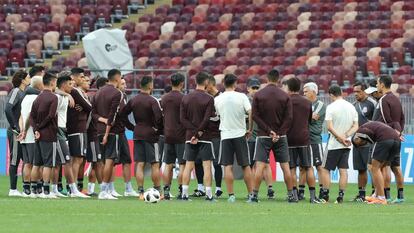 La selección de México en el estadio de Luzhniki.