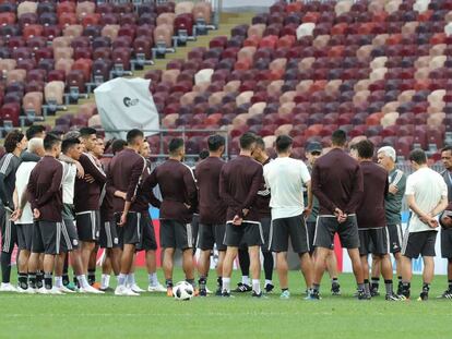 La selección de México en el estadio de Luzhniki.