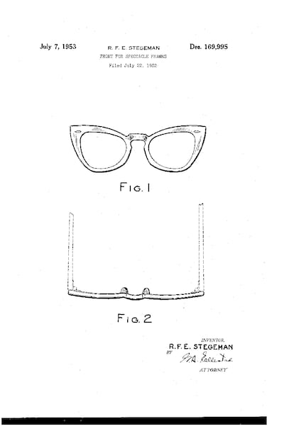 Boceto de las gafas de 1953.