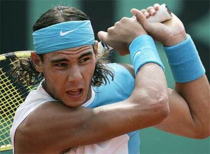 Rafa Nadal, durante el partido contra Hewitt