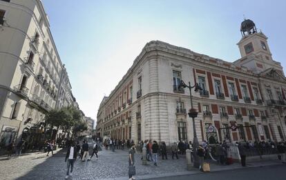 A road leading to capital’s landmark Puerta del Sol.